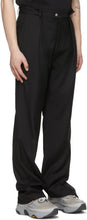 C2H4 Black 'Filtered Reality' Folded Waist Tailored Trousers