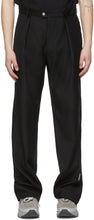 C2H4 Black 'Filtered Reality' Folded Waist Tailored Trousers - C2H4 Black 'Reality filtré' Pantalon à taille pliée sur mesure - C2H4 블랙 '필터링 된 현실'접힌 허리 맞춤형 바지