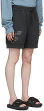 C2H4 Black 'My Own Private Planet' Patched Ruin Sweat Shorts