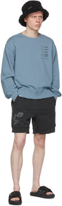 C2H4 Black 'My Own Private Planet' Patched Ruin Sweat Shorts
