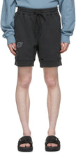 C2H4 Black 'My Own Private Planet' Patched Ruin Sweat Shorts - C2H4 Black 'My PROPRE PLANET PRIVÉE' PATCHED RUIN SWERING Short - C2H4 블랙 '내 개인 행성'패치 망치 땀 반바지