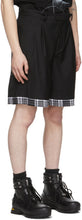 C2H4 Black 'My Own Private Planet' Sequin Layered Tailored Shorts