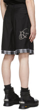 C2H4 Black 'My Own Private Planet' Sequin Layered Tailored Shorts