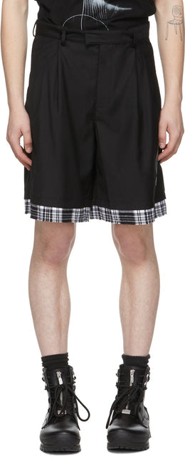 C2H4 Black 'My Own Private Planet' Sequin Layered Tailored Shorts - C2H4 Black 'My PROPRE PLANET PRIVÉE PLANET' SOUPINE COURTÉ SOUPARDÉ SOUPARDÉ - C2H4 블랙 '내 자신의 개인 행성'스팽글 층층 맞춤형 반바지