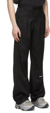 C2H4 Black 'Post Human Era' Pleated Turn-Up Tailor Trousers