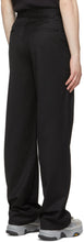 C2H4 Black 'Post Human Era' Pleated Turn-Up Tailor Trousers