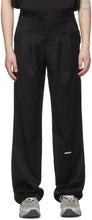 C2H4 Black 'Post Human Era' Pleated Turn-Up Tailor Trousers - Pantalon de tailleur plissé plissé plissé plissé de C2H4 Black 'Post Human Era » - C2H4 블랙 'POST Human Era'Pleated Turn-up Twayer 바지