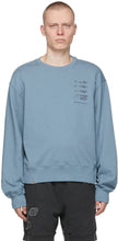 C2H4 Blue 'My Own Private Planet' Distressed Paneled Sweatshirt - C2H4 Blue 'Ma propre planète privée "Sweat-shirt lambrissé en détresse - C2H4 블루 '내 자신의 개인 행성'고민 된 패널 스웨트 셔츠
