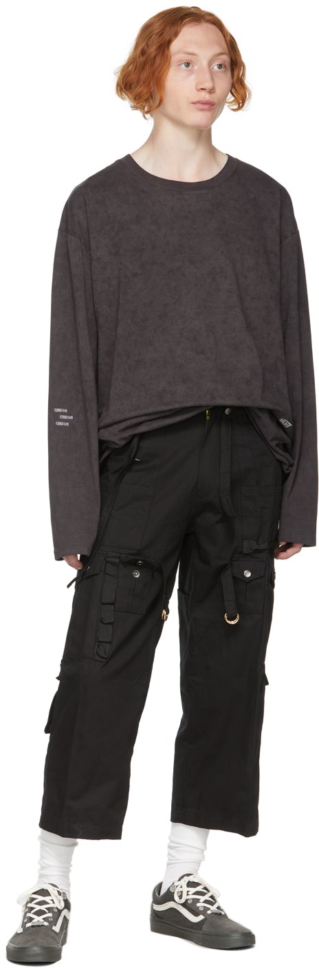 C2H4 Grey Vans Edition Sprayed Long Sleeve T-Shirt