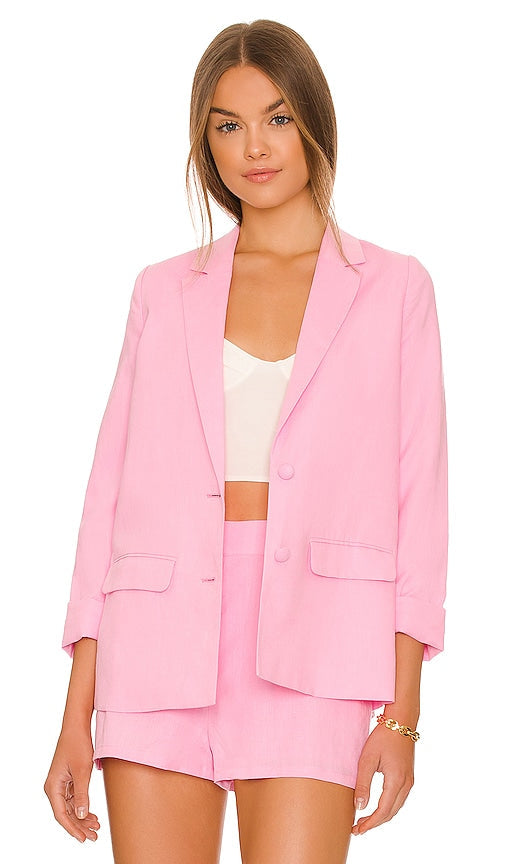 CAMI NYC Owen Linen Blazer in Pink Blazer en lin Cami NYC Owen en rose 粉红色的Cami Nyc Owen亚麻布拉泽