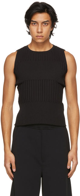 CFCL Black Fluted Tank Top - Débardeur noire de CFCL noir - CFCL 블랙 플루트 탱크 탑