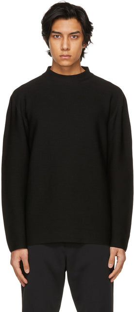 CFCL Black Garter Long Sleeve T-Shirt - T-shirt à manches longues en jarretière CFCL - CFCL 검은 가터 긴 소매 티셔츠