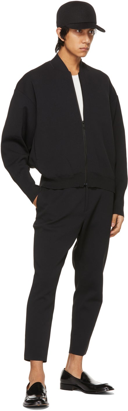 CFCL Black Milan Rib Flight Bomber Jacket