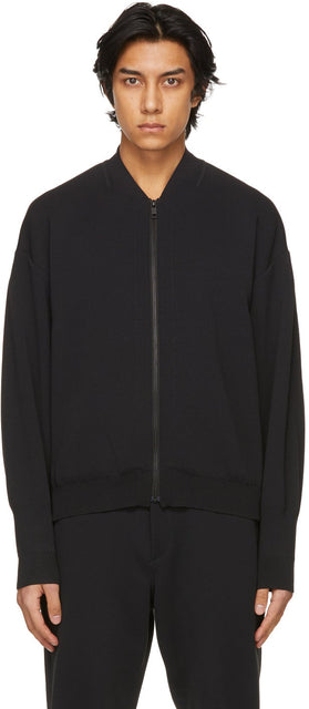 CFCL Black Milan Rib Flight Bomber Jacket - Veste bombardière de vol noire CFCL noir Milan - CFCL 블랙 밀라노 리브 비행 폭격기 재킷