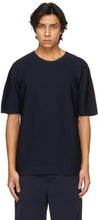 CFCL Navy Garter Half Sleeve T-Shirt - T-shirt à mi-manche de jarretière de la marine CFCL - CFCL 해군 가터 반 소매 티셔츠