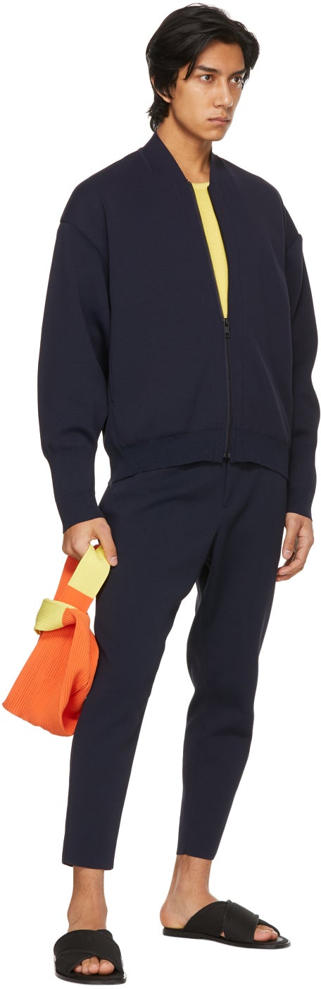 CFCL Navy Milan Rib Tapered Trousers