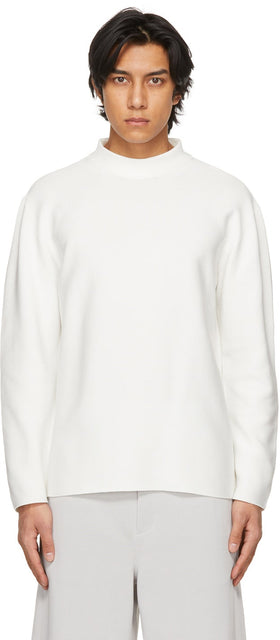 CFCL White Garter Long Sleeve T-Shirt - T-shirt à manches longues de jarretière CFCL - CFCL 화이트 가터 긴 소매 티셔츠