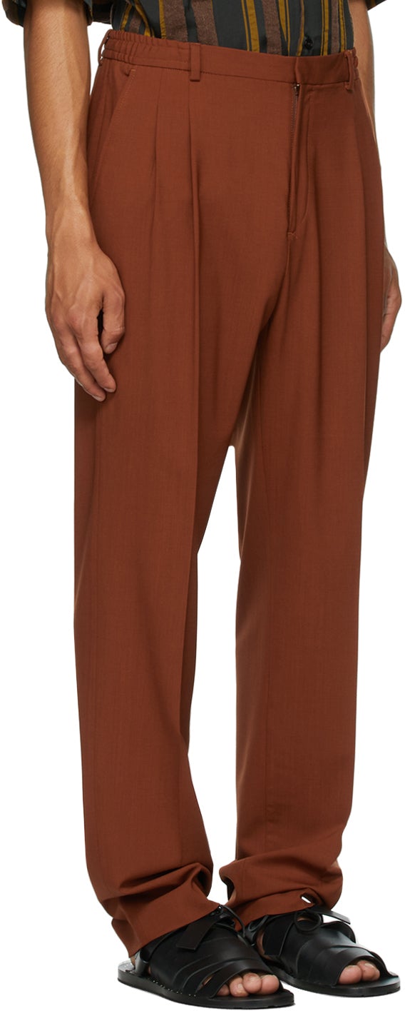 CMMN SWDN Orange Wool Jez Pleated Trousers BlackSkinny