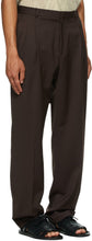 CMMN SWDN SSENSE Exclusive Brown Wool Jez Pleated Trousers