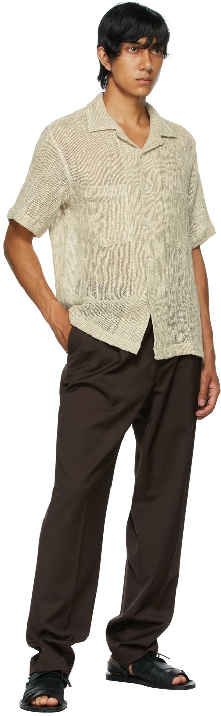 CMMN SWDN SSENSE Exclusive Brown Wool Jez Pleated Trousers