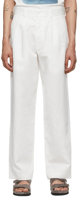 COMMAS White Tailored Trousers - Pantalon taillé blanc de virgule - 쉼표 화이트 맞춤형 바지