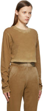 COTTON CITIZEN Brown Crop Tokyo Long Sleeve T-Shirt