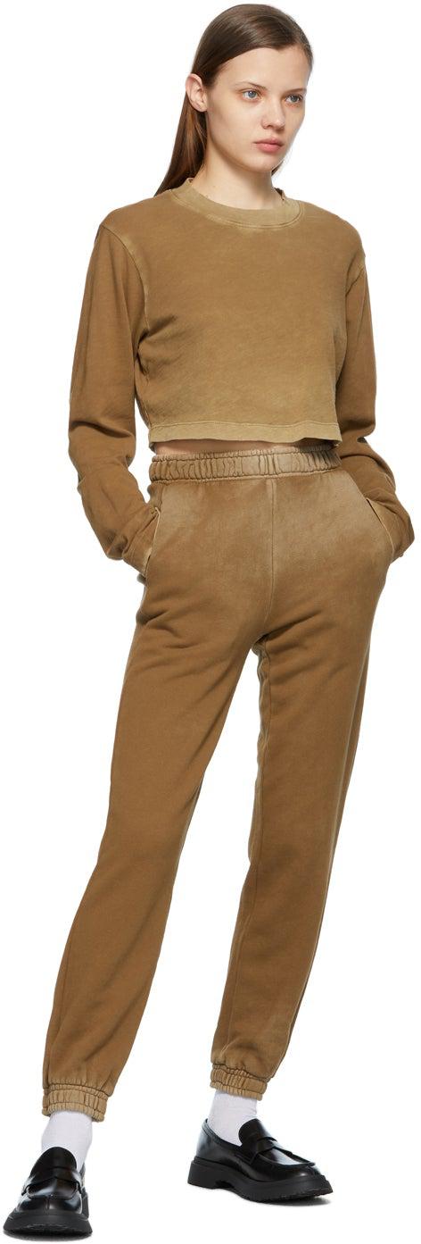 COTTON CITIZEN Brown Crop Tokyo Long Sleeve T-Shirt