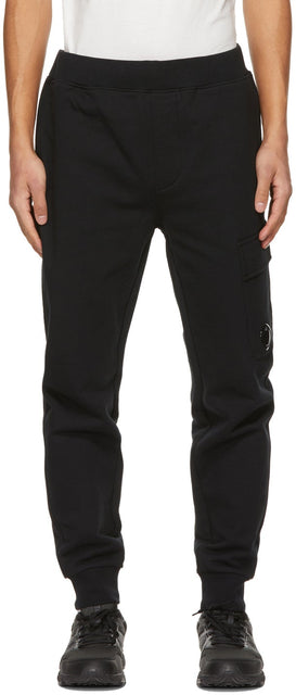 C.P. Company Black Diagonal Raised Lounge Pants - C.p. Pantalon salon surélevé de la société Noir Diagonal - ...의 회사 검은 대각선 제기 라운지 바지 제기