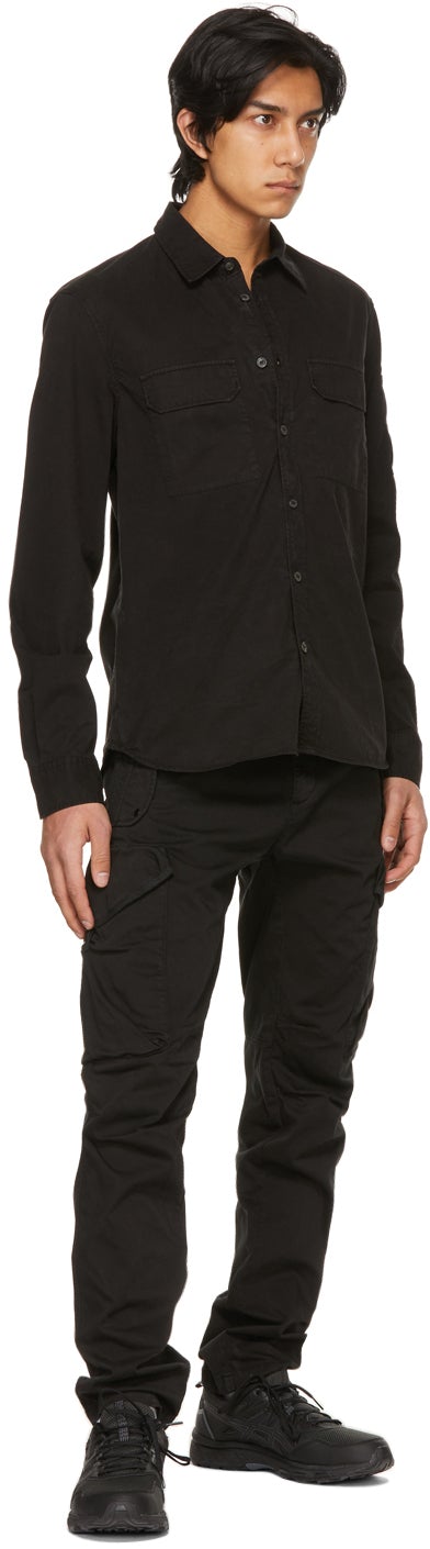 C.P. Company Black Gabardine Garment-Dyed Shirt