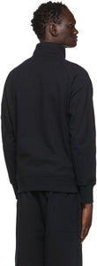C.P. Company Black Garment-Dyed Quarter Zip Sweatshirt