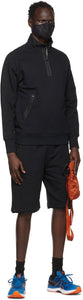 C.P. Company Black Garment-Dyed Quarter Zip Sweatshirt