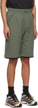 C.P. Company Green Fleece Diagonal Raised Shorts
