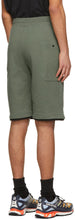 C.P. Company Green Fleece Diagonal Raised Shorts