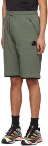 C.P. Company Green Fleece Diagonal Raised Shorts