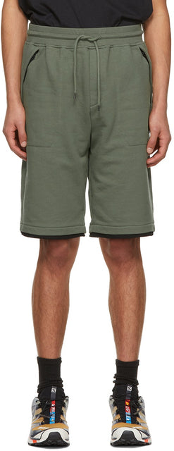 C.P. Company Green Fleece Diagonal Raised Shorts - C.p. Compagnon Vert Fleece Diagonal Short surélevé - ...의 회사 녹색 양털 대각선이 짧은 짧은 제기