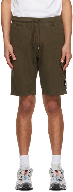 C.P. Company Green Light Fleece Cargo Shorts - C.p. Compagnie verte lumière molleton shorts de cargaison - ...의 회사 녹색 라이트 플리스화물 반바지