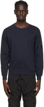 C.P. Company Navy Garment-Dyed Sweatshirt - C.p. Sweat-shirt teint de la marine marine - ...의 회사 해군 의류 염색 한 셔츠
