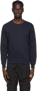 C.P. Company Navy Garment-Dyed Sweatshirt - C.p. Sweat-shirt teint de la marine marine - ...의 회사 해군 의류 염색 한 셔츠
