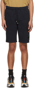 C.P. Company Navy Light Fleece Cargo Shorts - C.p. Société Navy Light Fleece Cargo Shorts - ...의 회사 해군 라이트 플리스 카고 반바지