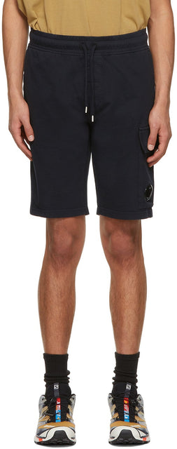 C.P. Company Navy Light Fleece Cargo Shorts - C.p. Société Navy Light Fleece Cargo Shorts - ...의 회사 해군 라이트 플리스 카고 반바지