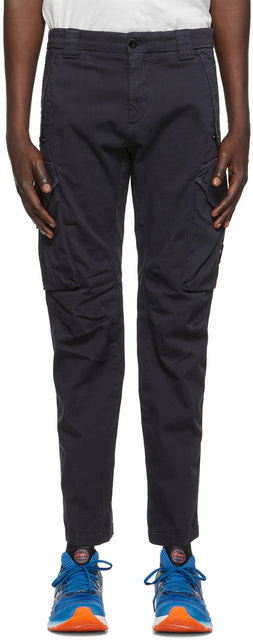 C.P. Company Navy Stretch Sateen Garment-Dyed Utility Cargo Pants - C.p. Société NAVY STRETT STATEEN Pantalon de cargaison - ...의 회사 해군 스트레칭 Sateen 의류 염색 유틸리티화물 바지