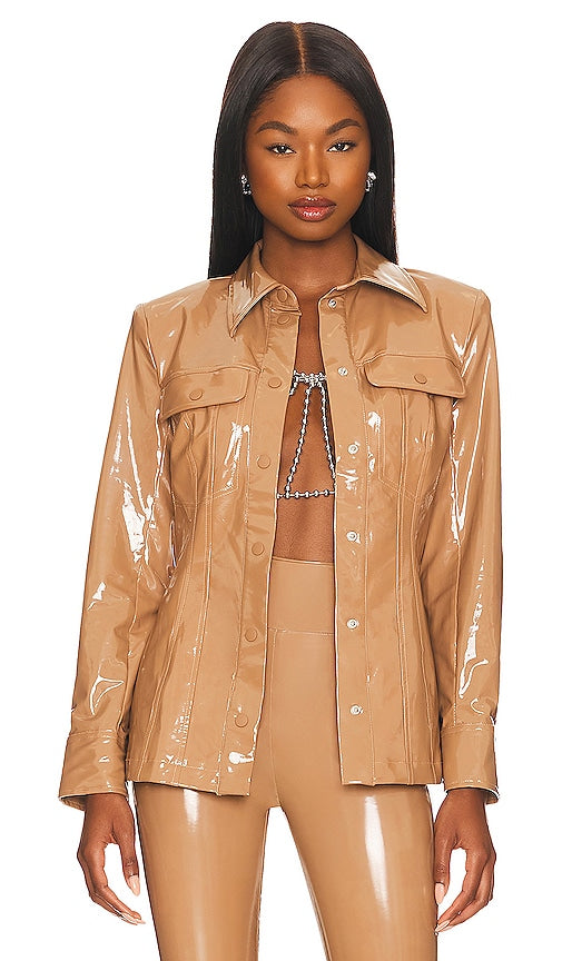 Camila Coelho Taurus Shacket in Brown Camila Coelho Taurus Shacket en marron Camila Coelho Taurus Shacket中的棕色