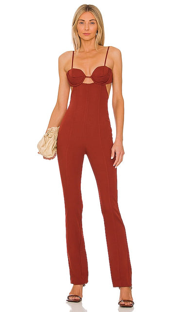Camila Coelho Zoe Jumpsuit in Brick Camila Coelho Zoe Suit en brique Camila Coelho Zoe连身裤