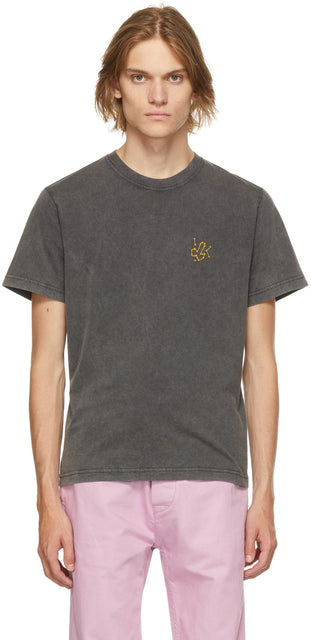 Carne Bollente Black Organic Cotton Space Nuts T-Shirt - CARNE BOLLENTE T-shirt noire en coton biologique noire noire - Carne Bollente 검은 유기농 면화 공간 너트 티셔츠