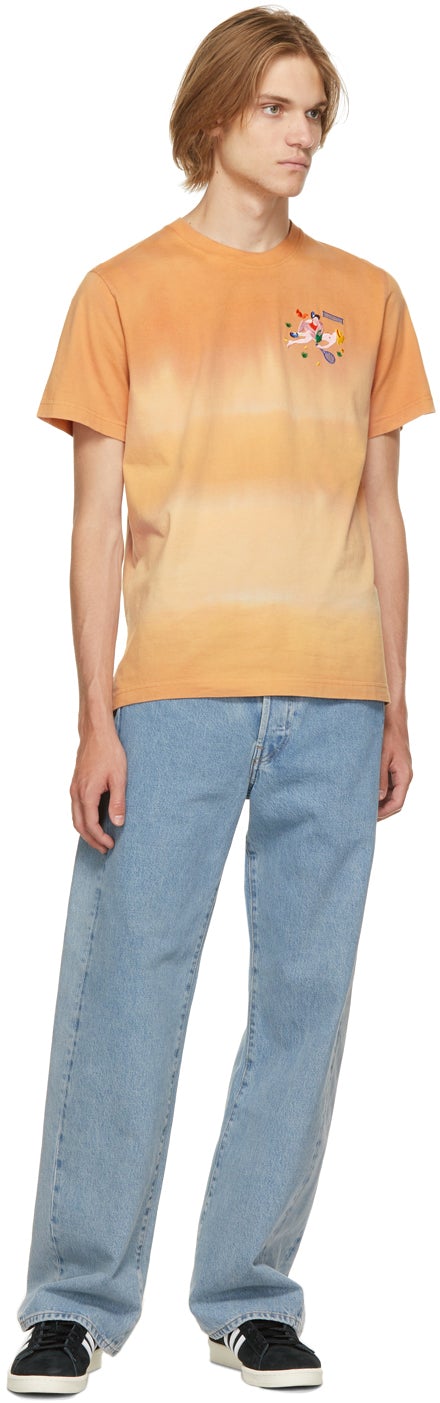 Carne Bollente Orange Organic Cotton Tie-Dye Wimbledong T-Shirt