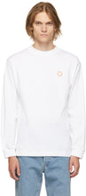 Carne Bollente White Organic Cotton Titanic Tits Long Sleeve T-Shirt - T-shirt à manches longues de coton biologique de Carne Bollente - Carne Bollente 화이트 유기농면 타이타닉 가슴 긴 소매 티셔츠