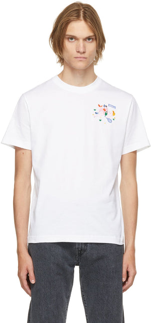 Carne Bollente White Organic Cotton Wimbledong T-Shirt - T-shirt de coton biologique biologique de Carne Bollente White - Carne Bollente 화이트 유기농면 윔블던 티셔츠