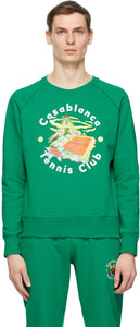 Casablanca Green Tennis Club Island Sweatshirt - Sweat-shirt de l'île du club de tennis vert Casablanca - 카사 블랑카 그린 테니스 클럽 섬 스웨터