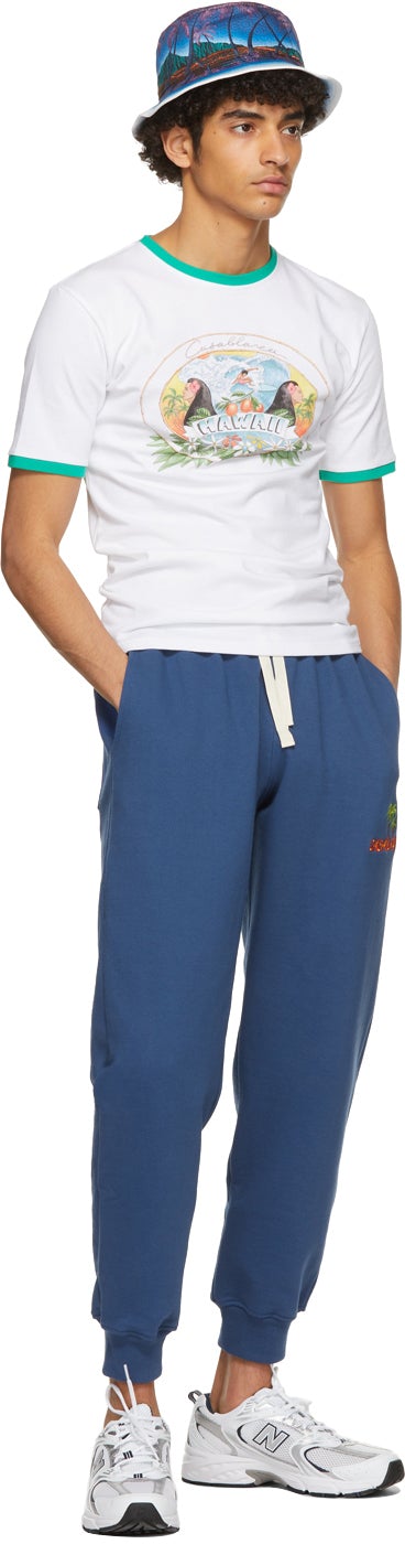Casablanca Navy Embroidered 'Casaway' Lounge Pants