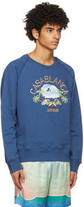 Casablanca Navy Embroidered 'Surf Club' Sweatshirt